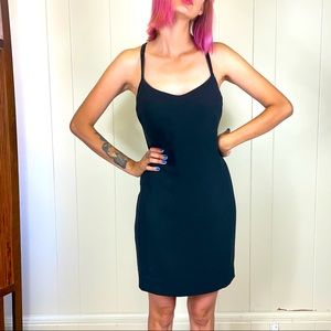 Lauren Ralph Lauren Black Cocktail Dress Beaded Straps Criss Cross Back Sz 4